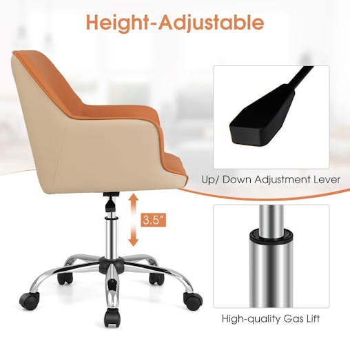 NNECW PU Swivel Home Office Chair with Adjustable Height & Ergonomic Design