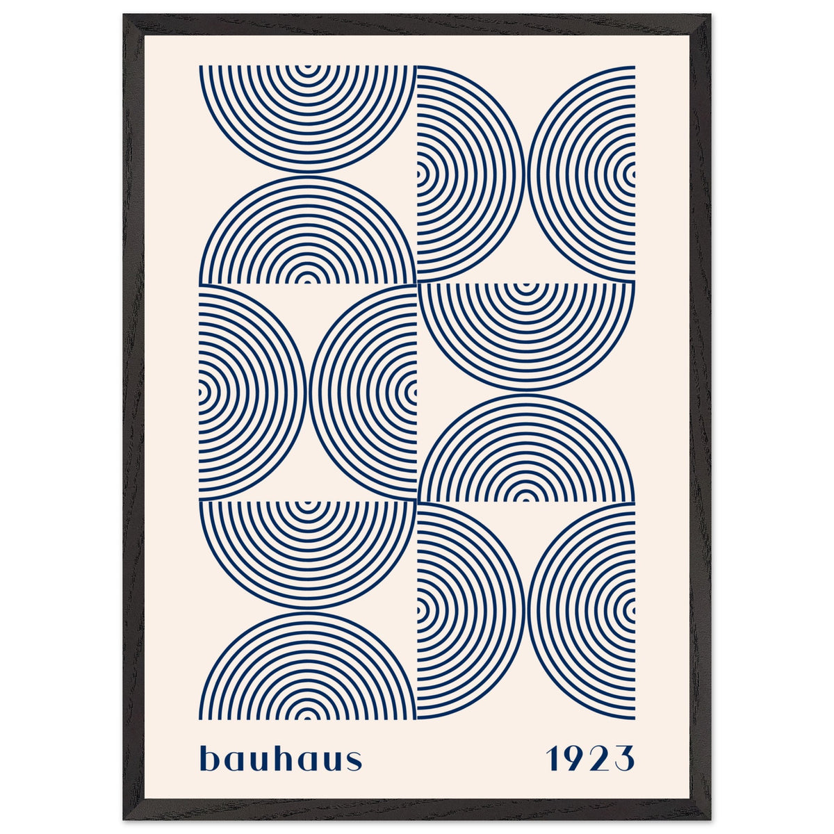Artfulprints Poster met Lijst Bauhaus - Twisted arches 1923  - 50x70 cm - Blauw