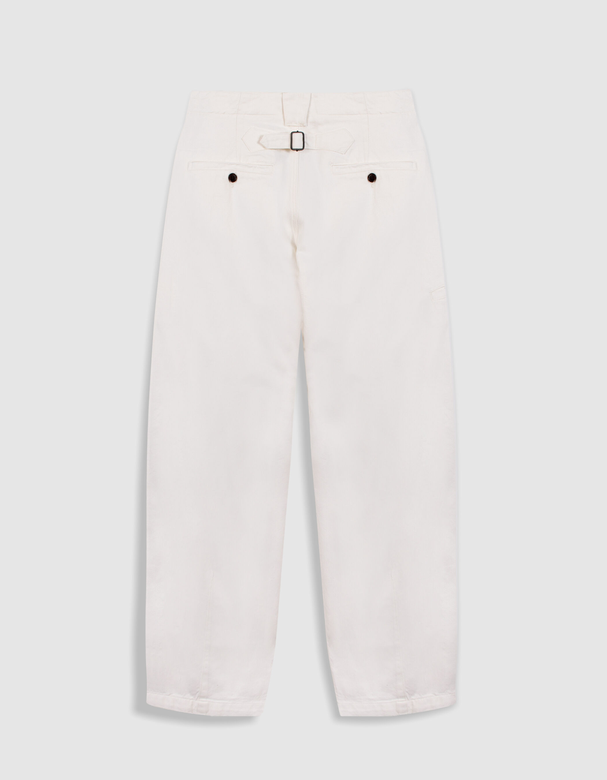 Jean barrel blanc patte ajustable dos Homme