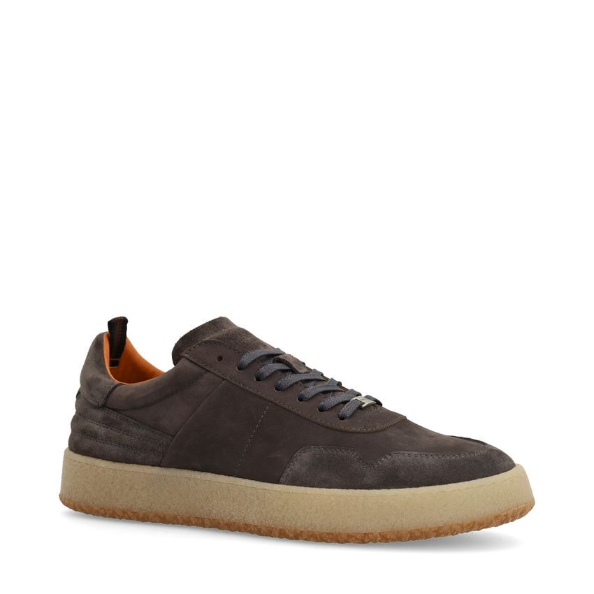 Manfield Grijze suède sneakers