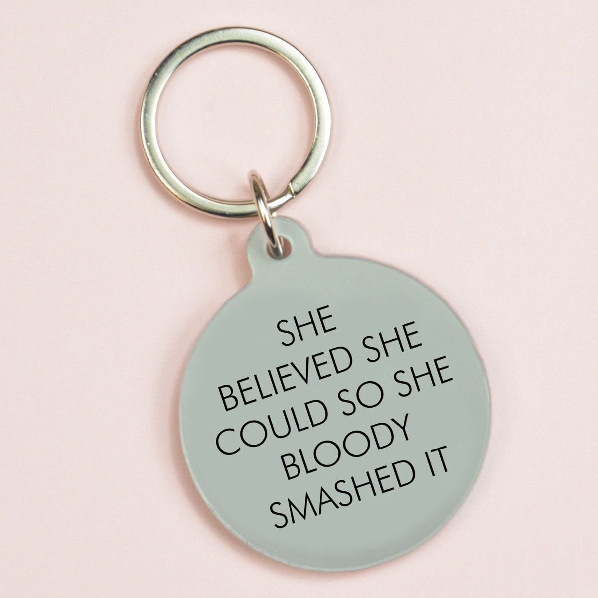 Flamingo Candles She Believed She Could Keyring