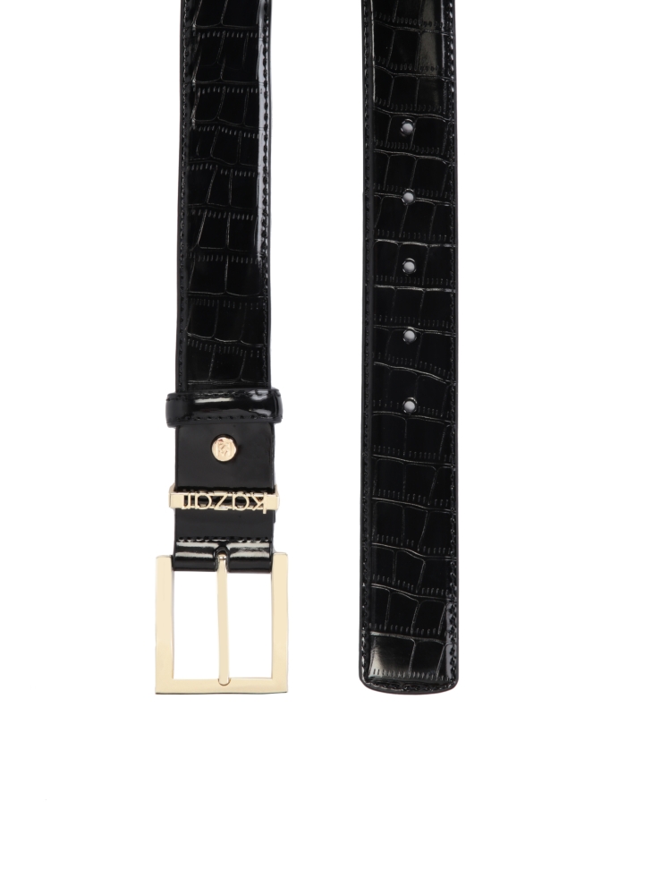 Ladies’ black patent leather belt