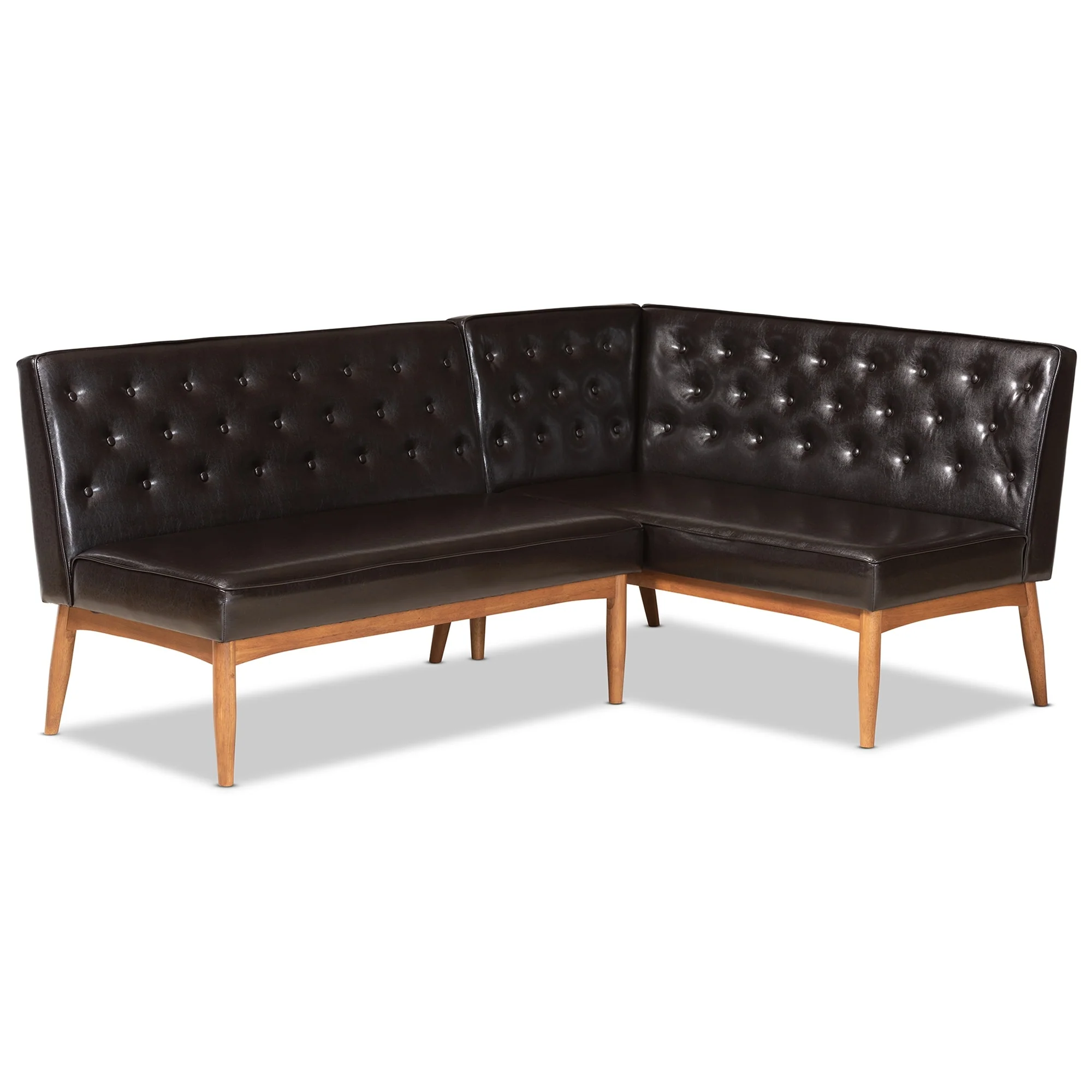 Riordan Mid-Century Modern 2-Piece Dining Nook Banquette Set