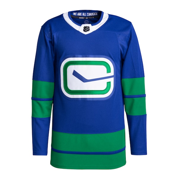 Vancouver Canucks adidas Men's Alternate Primegreen Authentic Blank Jersey - Blue