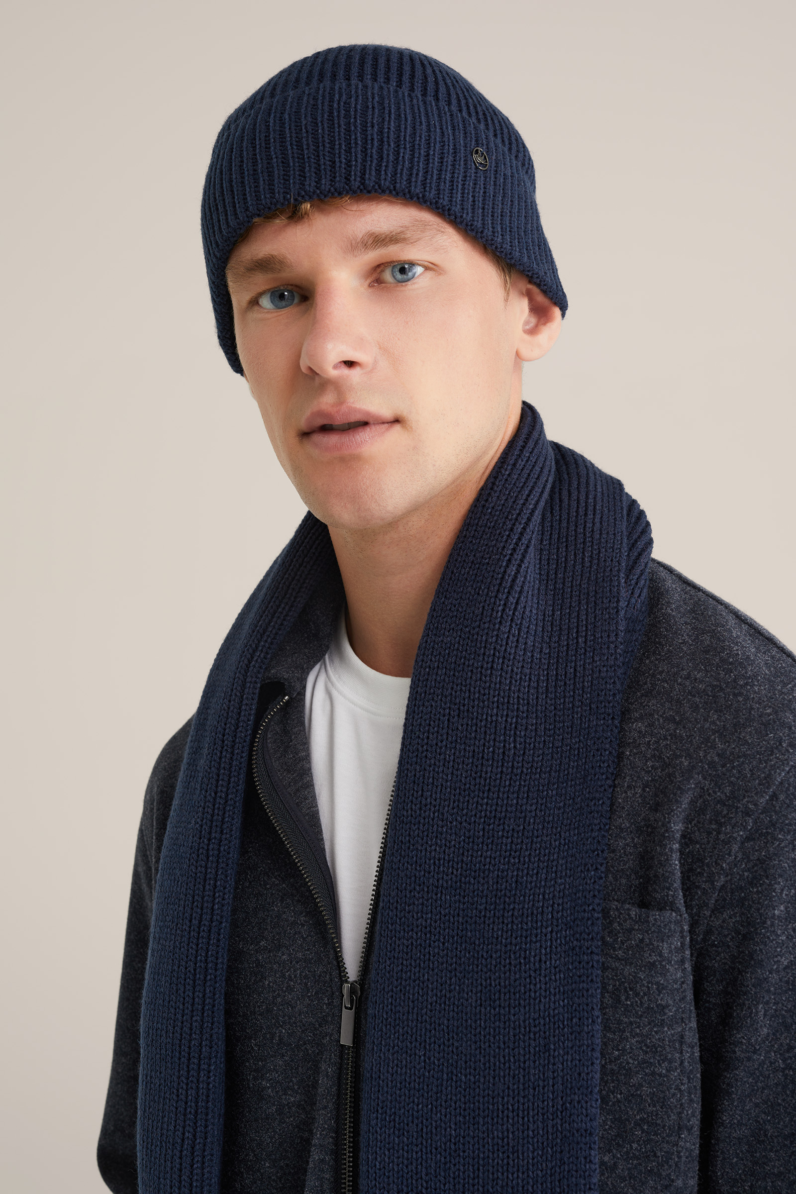 Heren set van beanie en sjaal