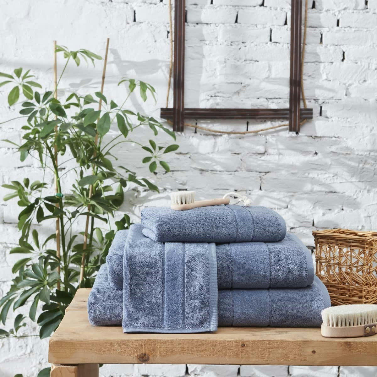 CALIFORNIA - 2 carrés invité 650 g/m²  denim 33x33 cm