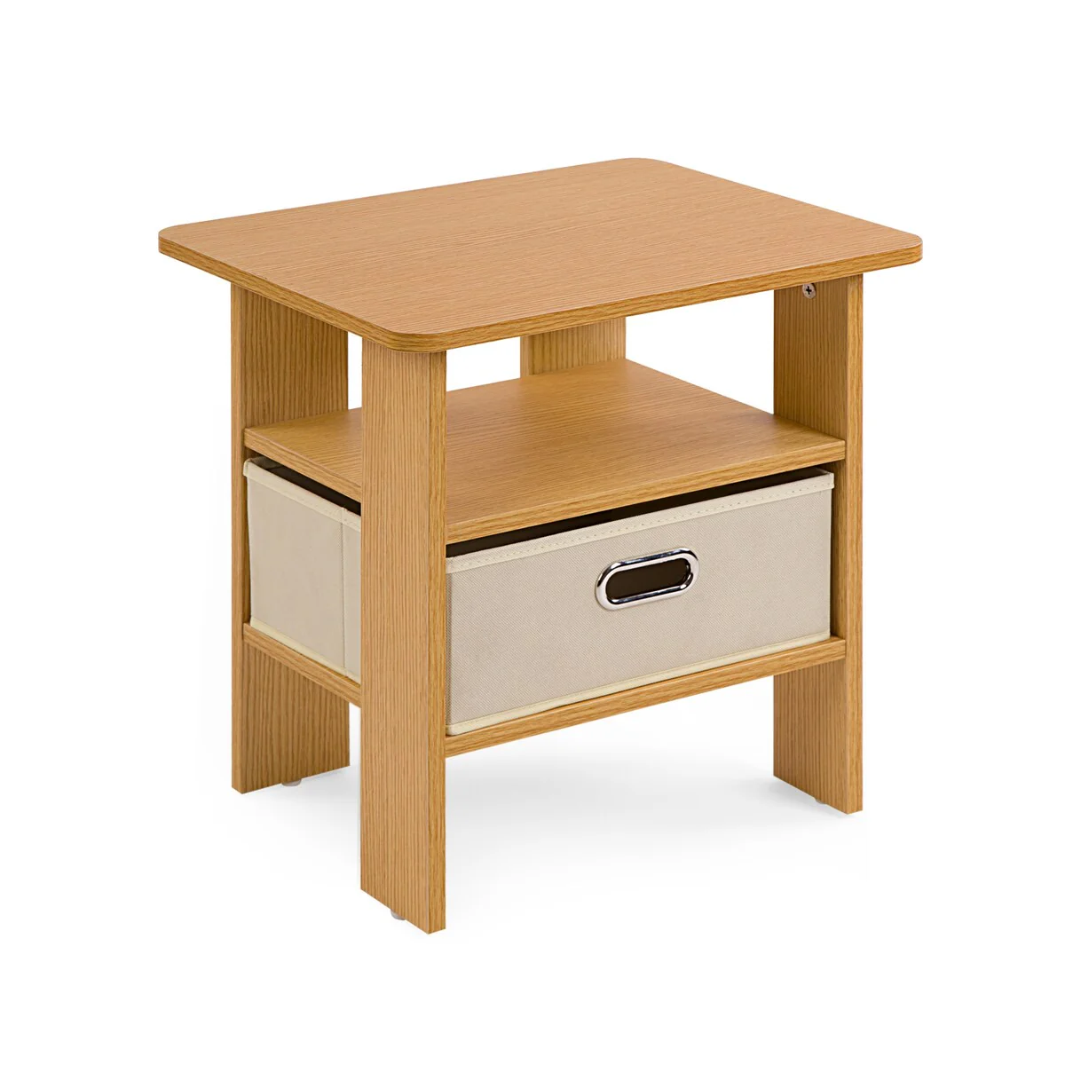 Kids Nightstand/beside table with Fabric Storage Drawer for Urban Small Space Apartment Kids bedroom, Space Saving