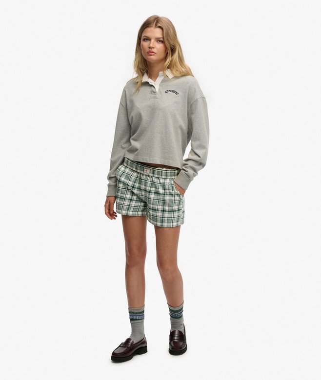 Cotton Check Elastic Shorts