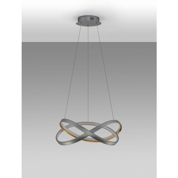 Pendelleuchte »Odrey «, LED, 40 W, Höhe: 120 cm, silber/goldfarben