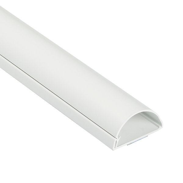 Moulure décorative demi-circulaire D-Line 50x25 mm blanche 1,5 m