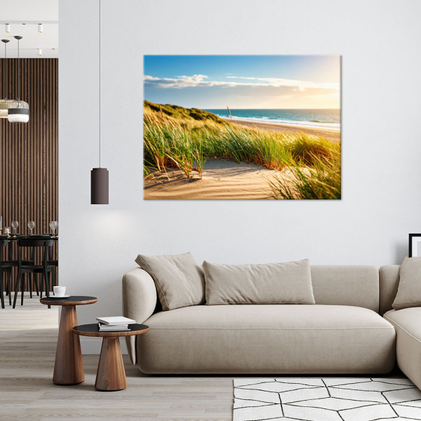 Obraz do salonu sypialni biura, Plaża Morze Wydmy Pejzaż 30x20