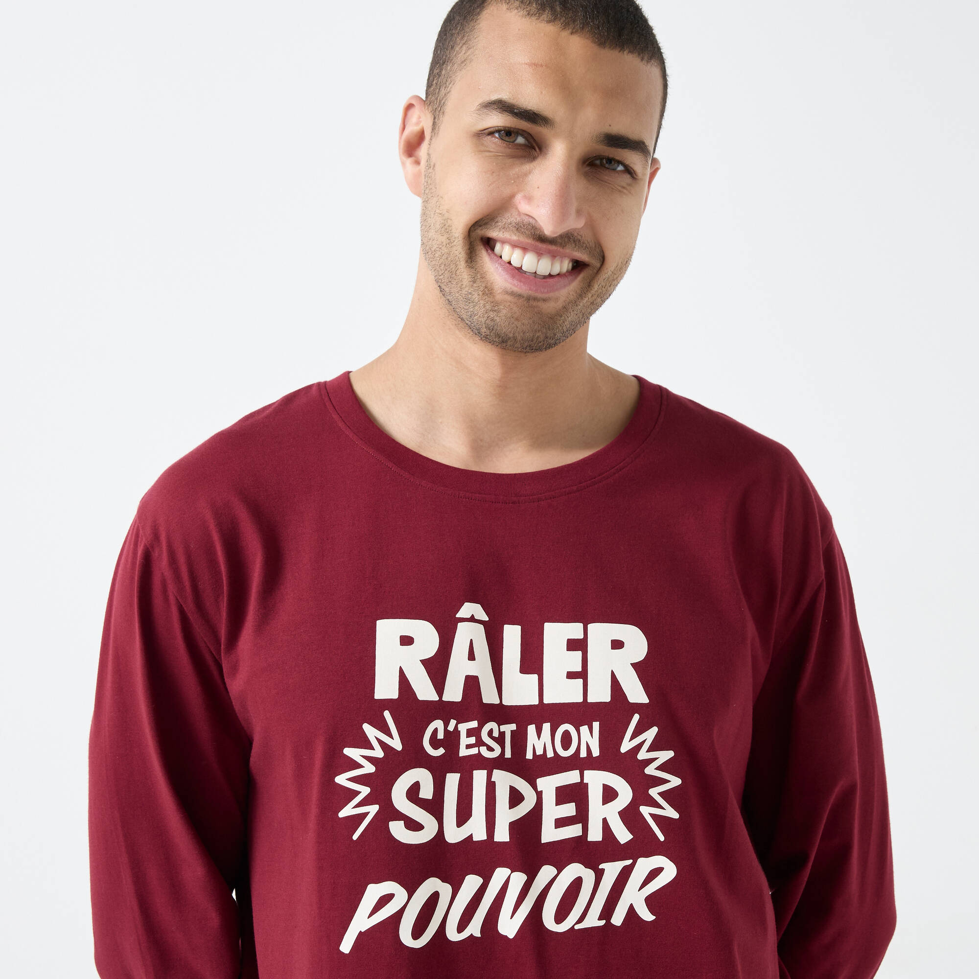 Maxi T-shirt pyjama imprimé "R&acirc;ler c'est mon super pouvoir"