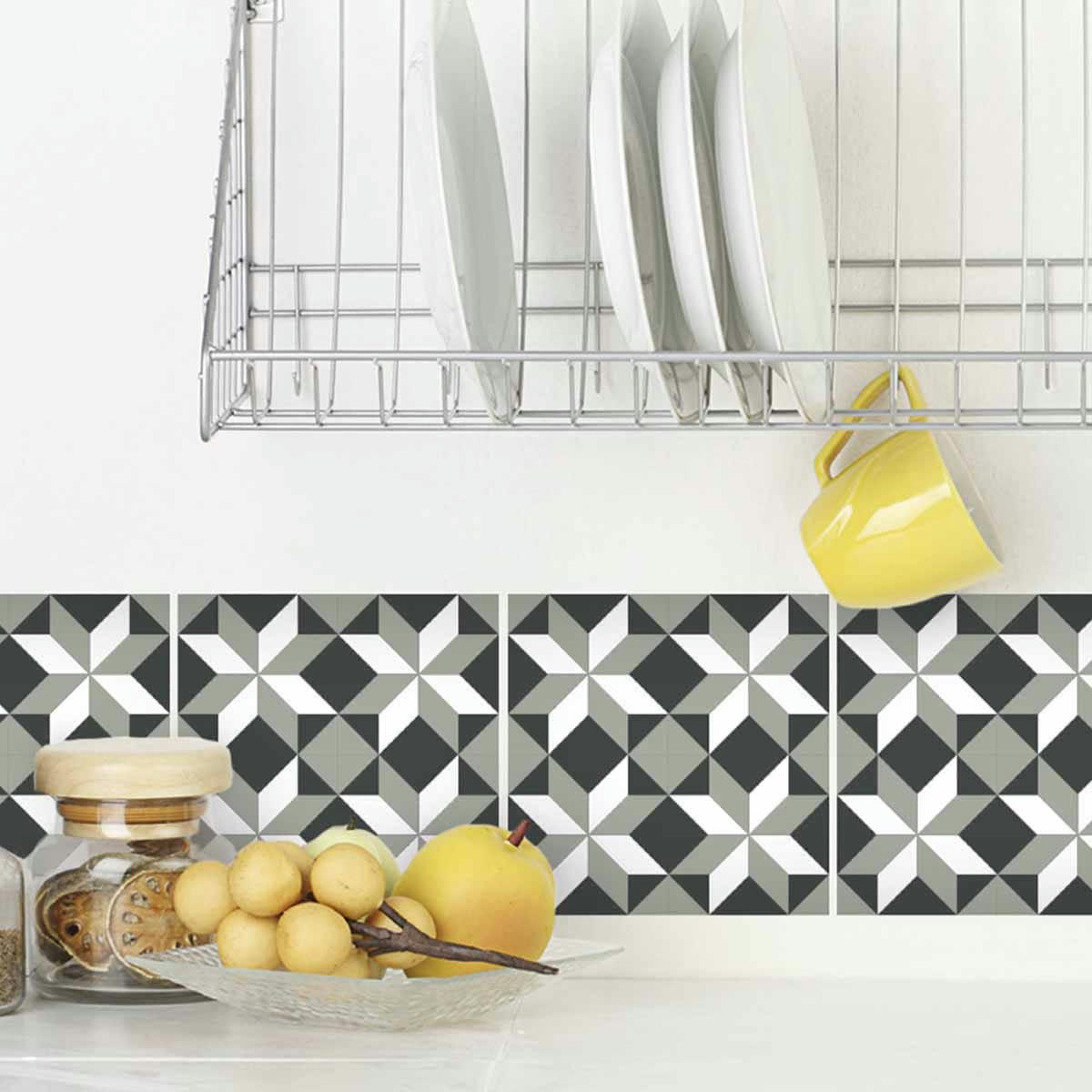 - Stickers carrelage 15 x 15 cm - Étoiles géométriques