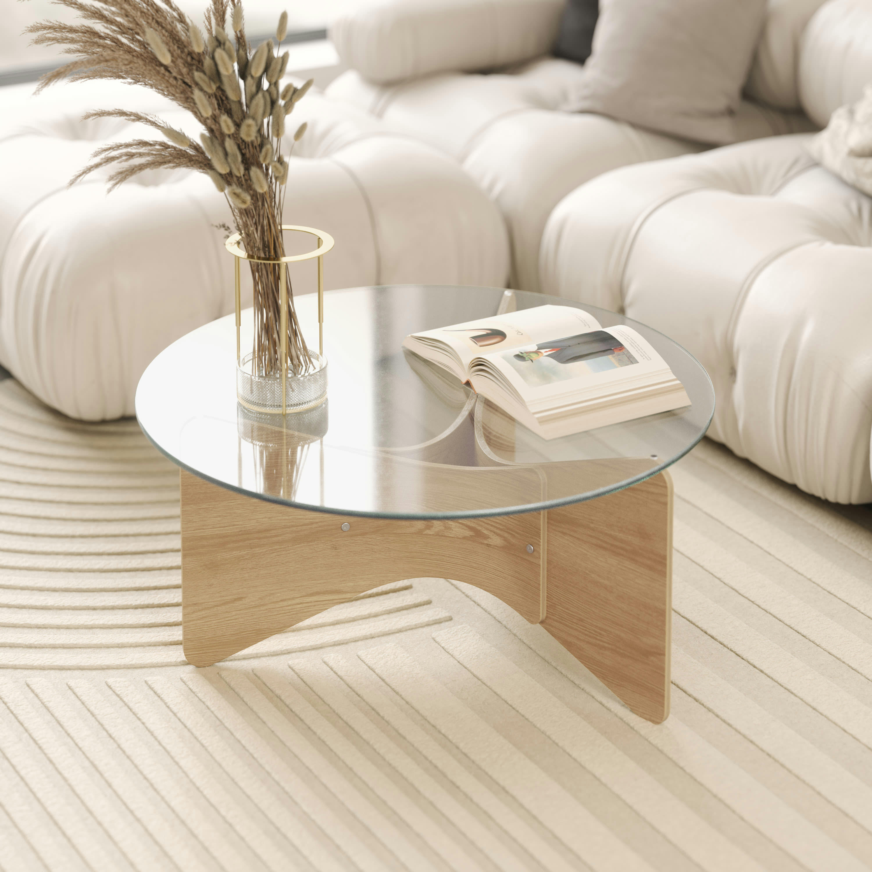MADERA - Table basse ronde 82cm de diamètre