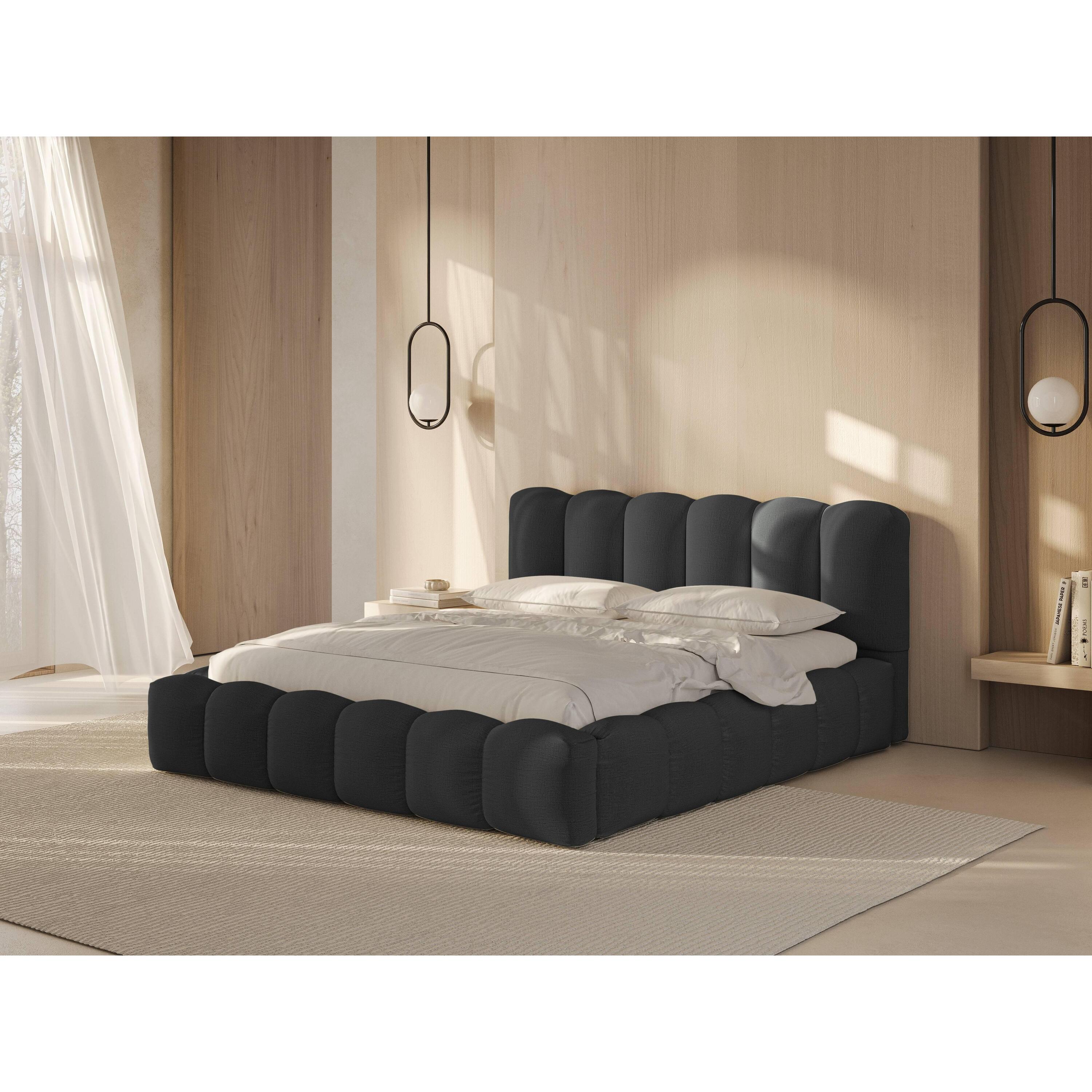 Micadoni Lupine Bedframe met Opbergruimte 180 x 200 cm - Antraciet