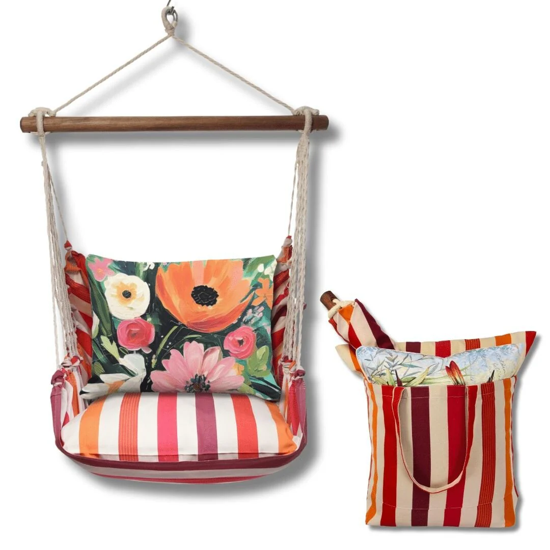 Magnolia Casual Swing Set 4 piece - Cristina Stripe w/ Spring Fling