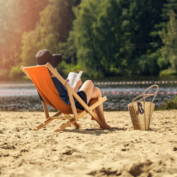 Kadax Leżak Ogrodowy Plażowy Drewniany Leżaki 2szt