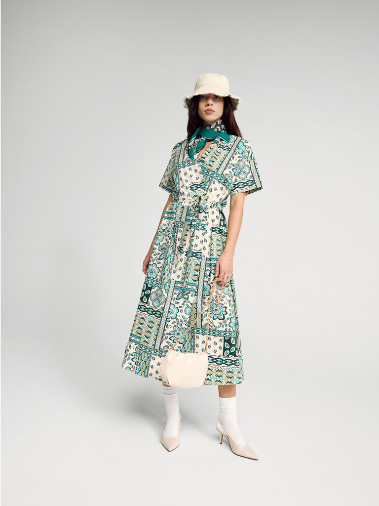 Pencil dress with bandana print