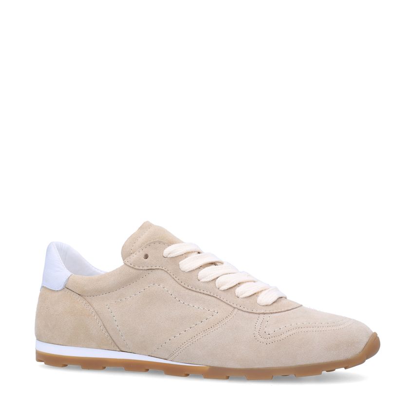 Manfield Beige su&eacute;de sneakers