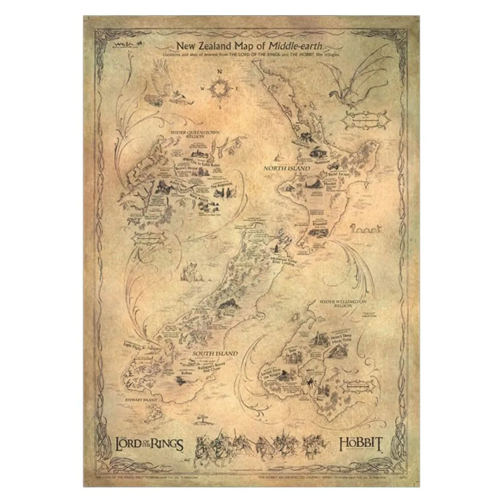 Weta Workshop The Hobbit Map of Middle Earth Poster