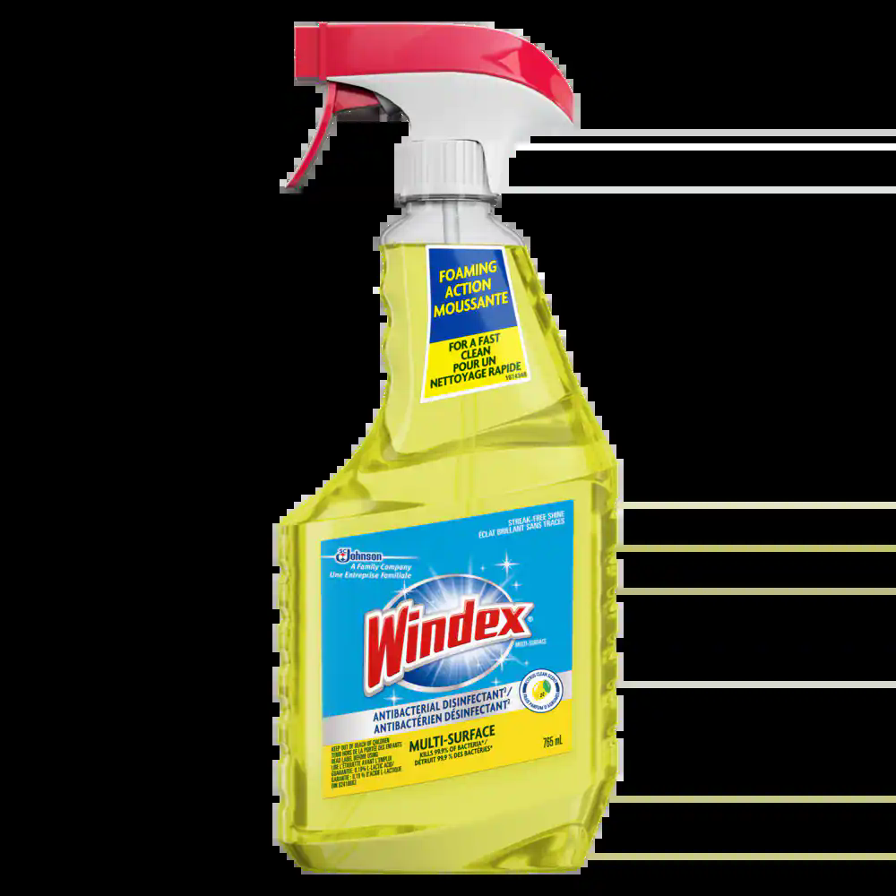 Windex Antibacterial Disinfectant Multi-Surface Spray Cleaner, 765-mL