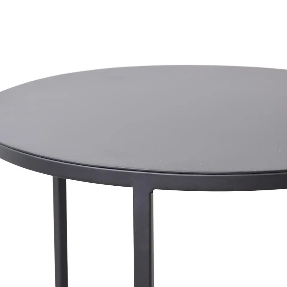 LOFT42 Dulon Set Bijzettafels Rond - Zwart - &Oslash;49x46