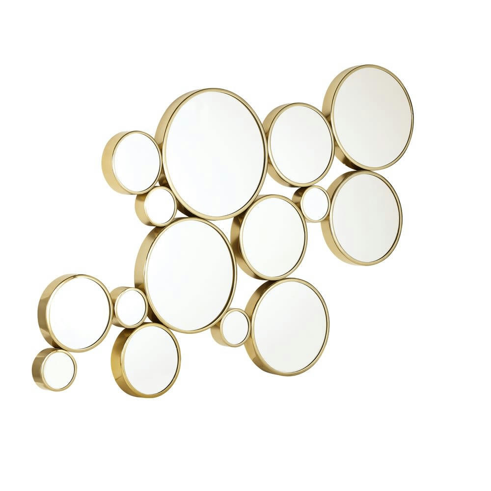 Goldfinger - Miroir destructuré en métal doré 141x83