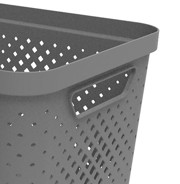 Panier de rangement avec poignées 16 L Sundis gris