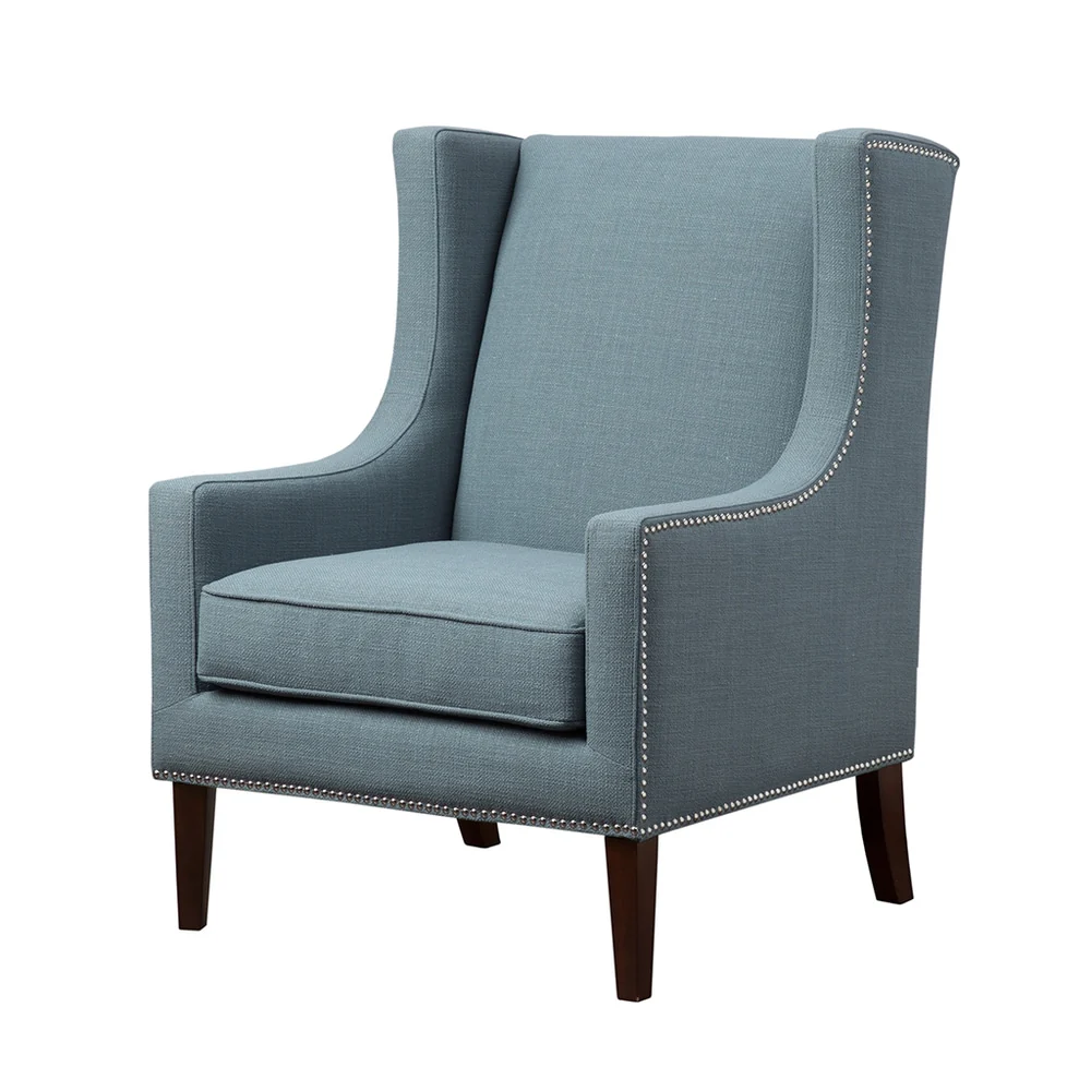 Madison Park Weston Blue Wing Chair