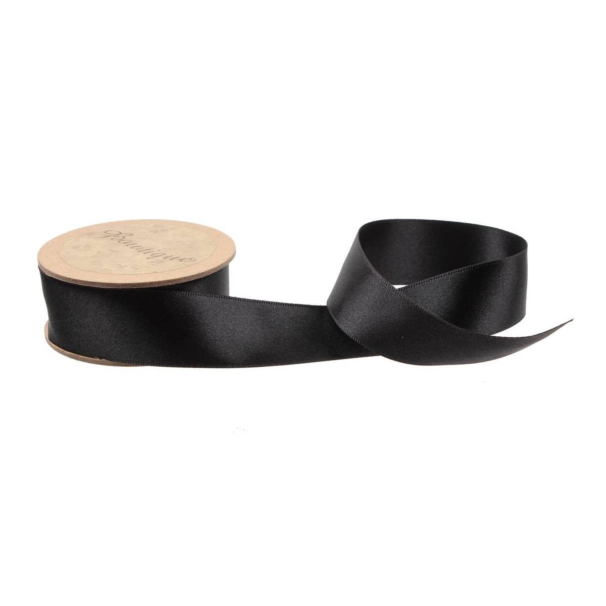 Black Double-Faced Satin Ribbon 24mm x 5m
