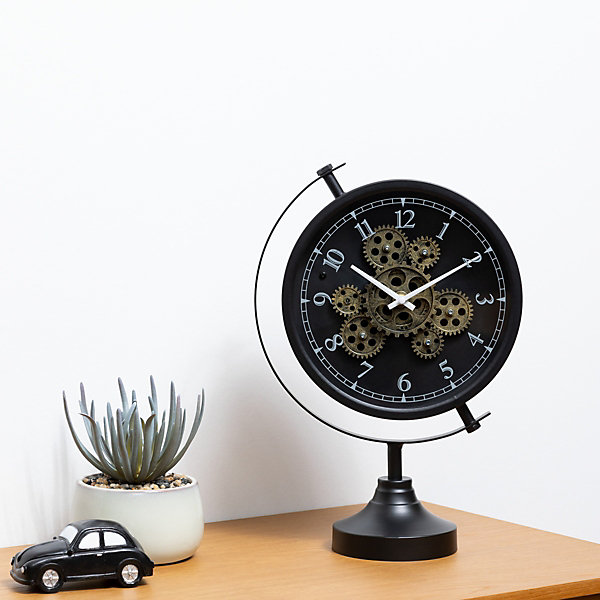 Horloge à poser - métal et verre - noir - H40 cm - Atmosphera