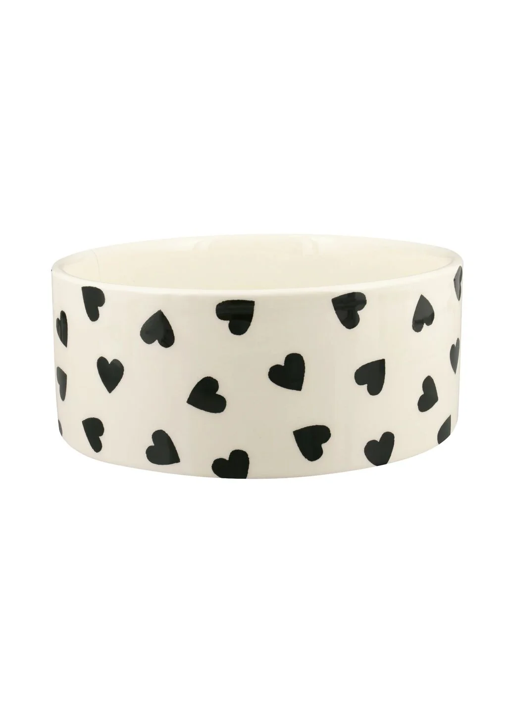 Personalised Black Hearts Large Pet Bowl