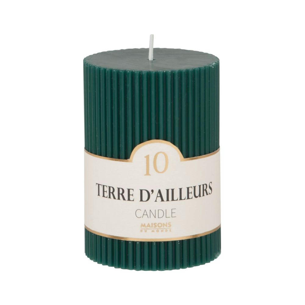 COLORAMA - Bougie striée parfumée bleu canard H10, 340g