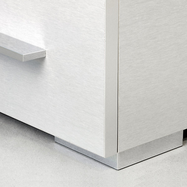 Emuca Lot de 20 pieds pour meuble Alumix 8, hauteur 24mm, Plastique, Peint en aluminium