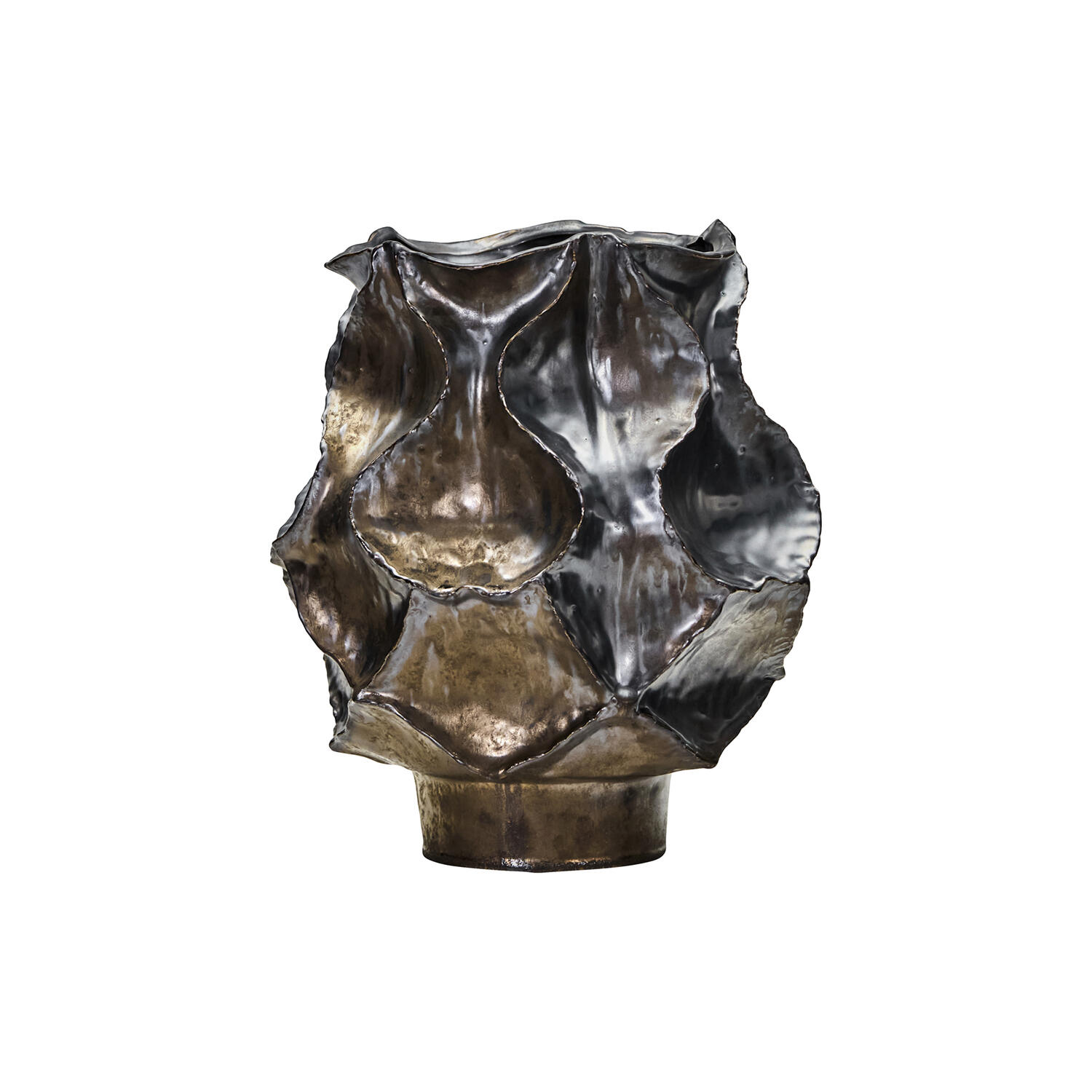 HDWaves Vase, antik metallisk