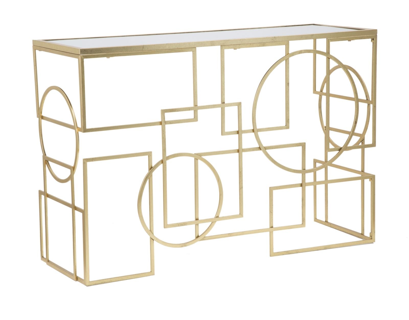 Mauro Ferretti Marie Geometrische console in goud metaal