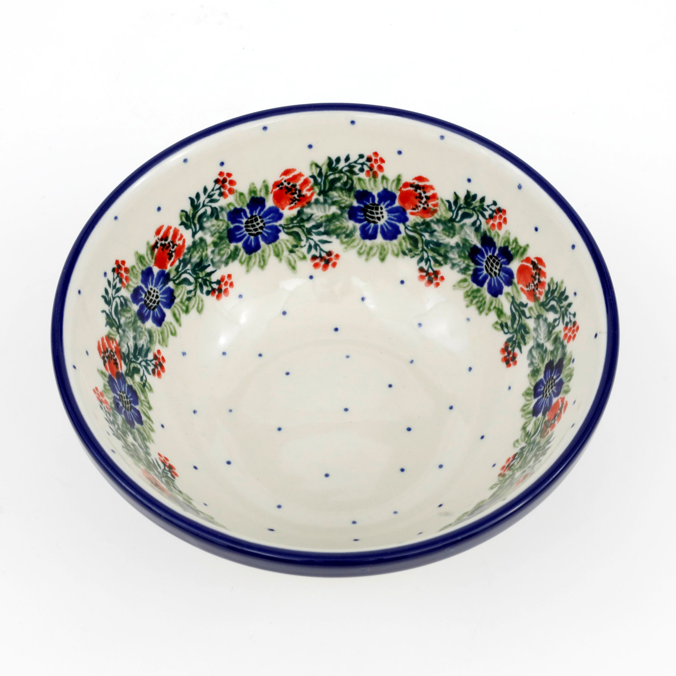 Miska ceramiczna 058 h-7,5cm  1535X - Czerwony wianuszek