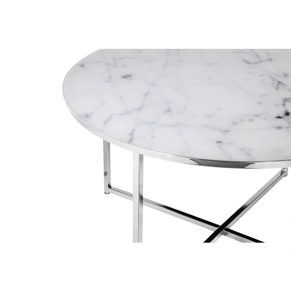 Couchtisch, BxH: 80 x 45 cm, Metall/Glas