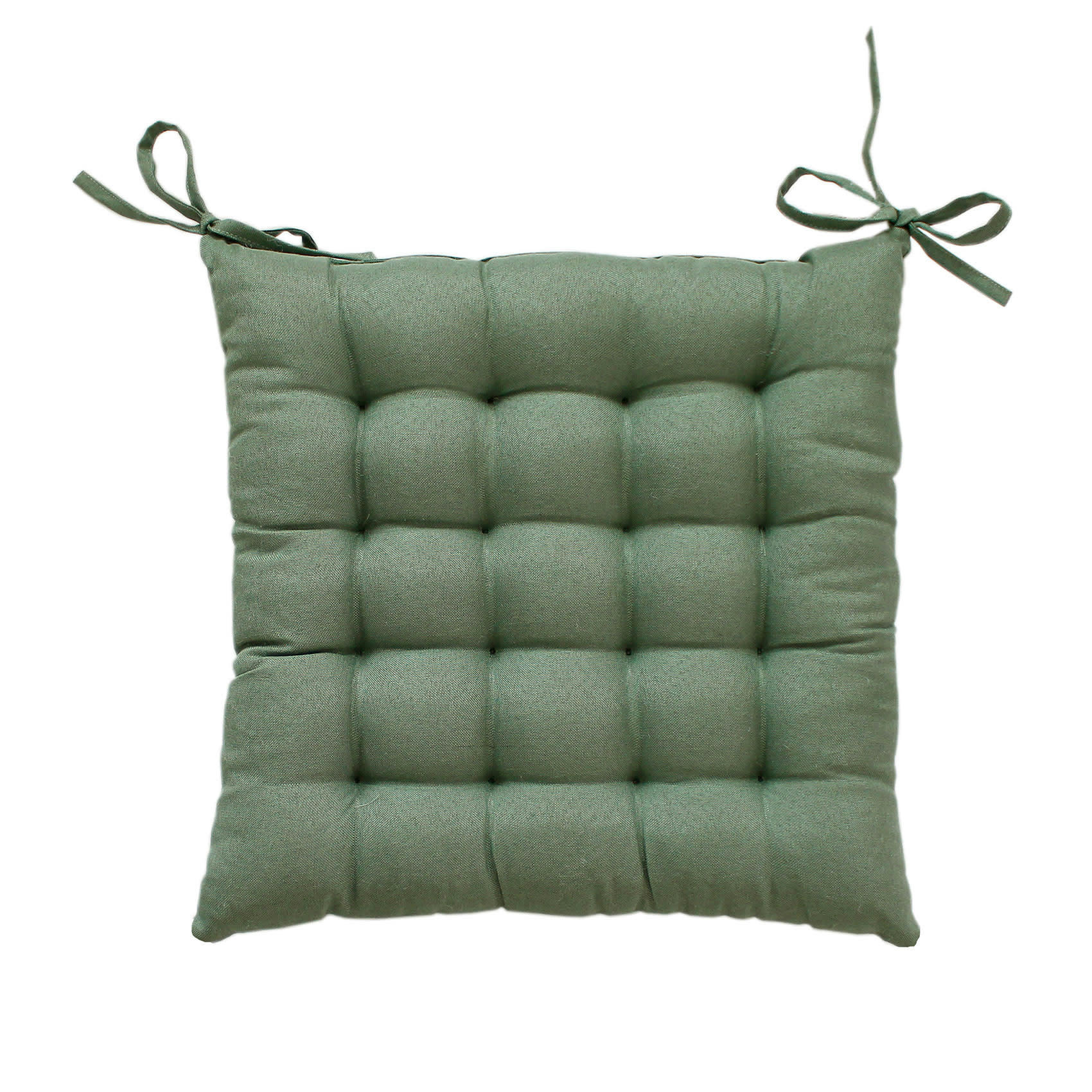 - Galette de chaise unie et piquée polyester vert 38x38 cm