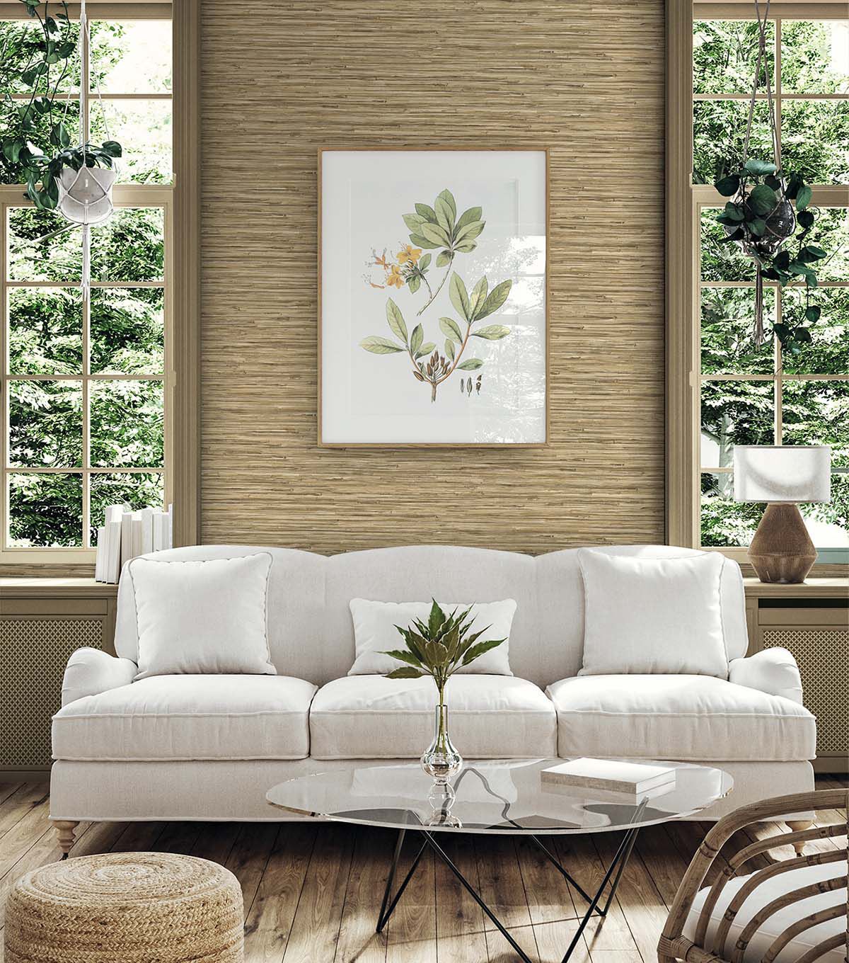 Surface Style 20.5' x 18' Twine Tiki Texture Peel & Stick Wallpaper