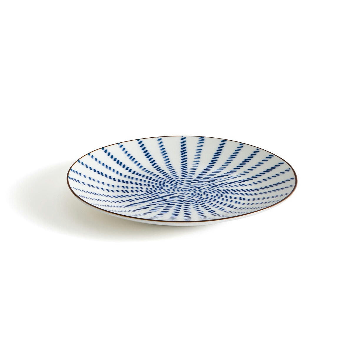 Lot de 4 assiettes à dessert motif rayons, Bowlia