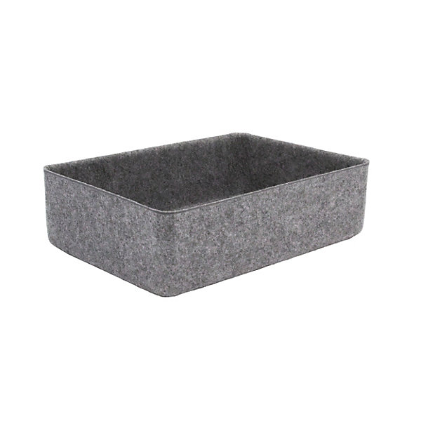 Panier de rangement rectangle en feutre gris, taille M Box &Beyond