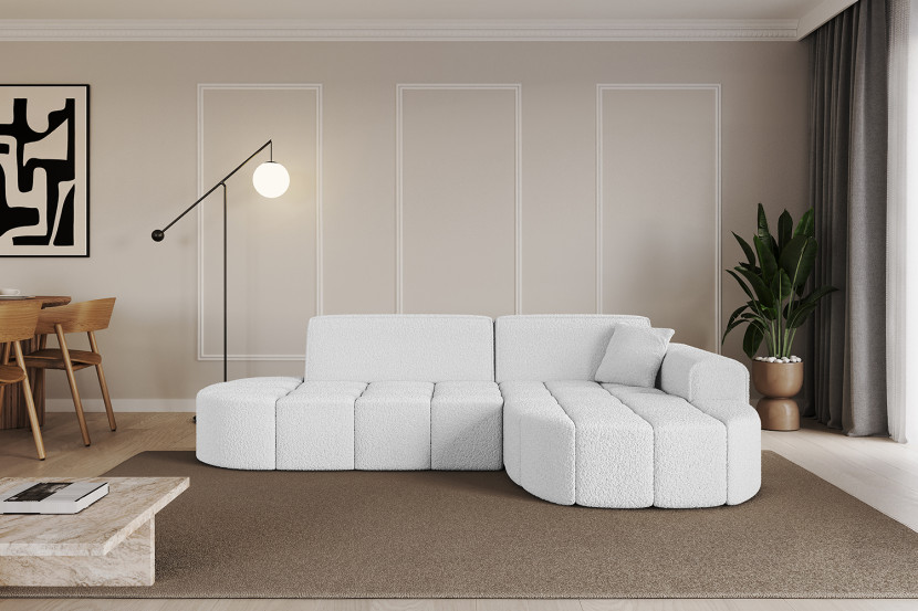 Narożnik prawostronny bez funkcji spania LIVO-L1 - 252x173x79,5 Biały