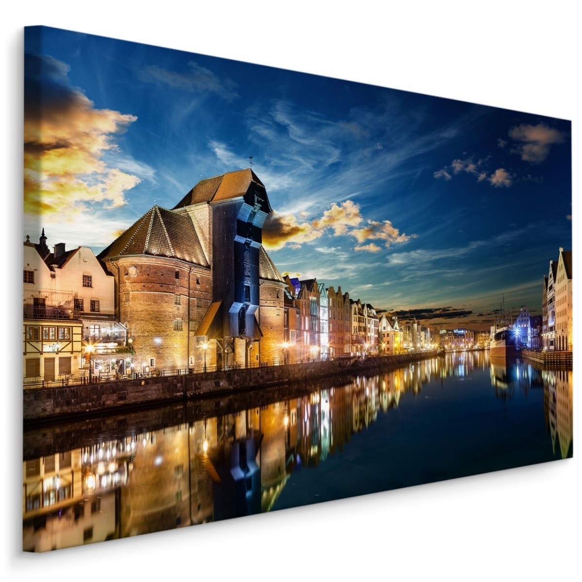 Obraz Gdańska Panorama Nocą 30x20cm