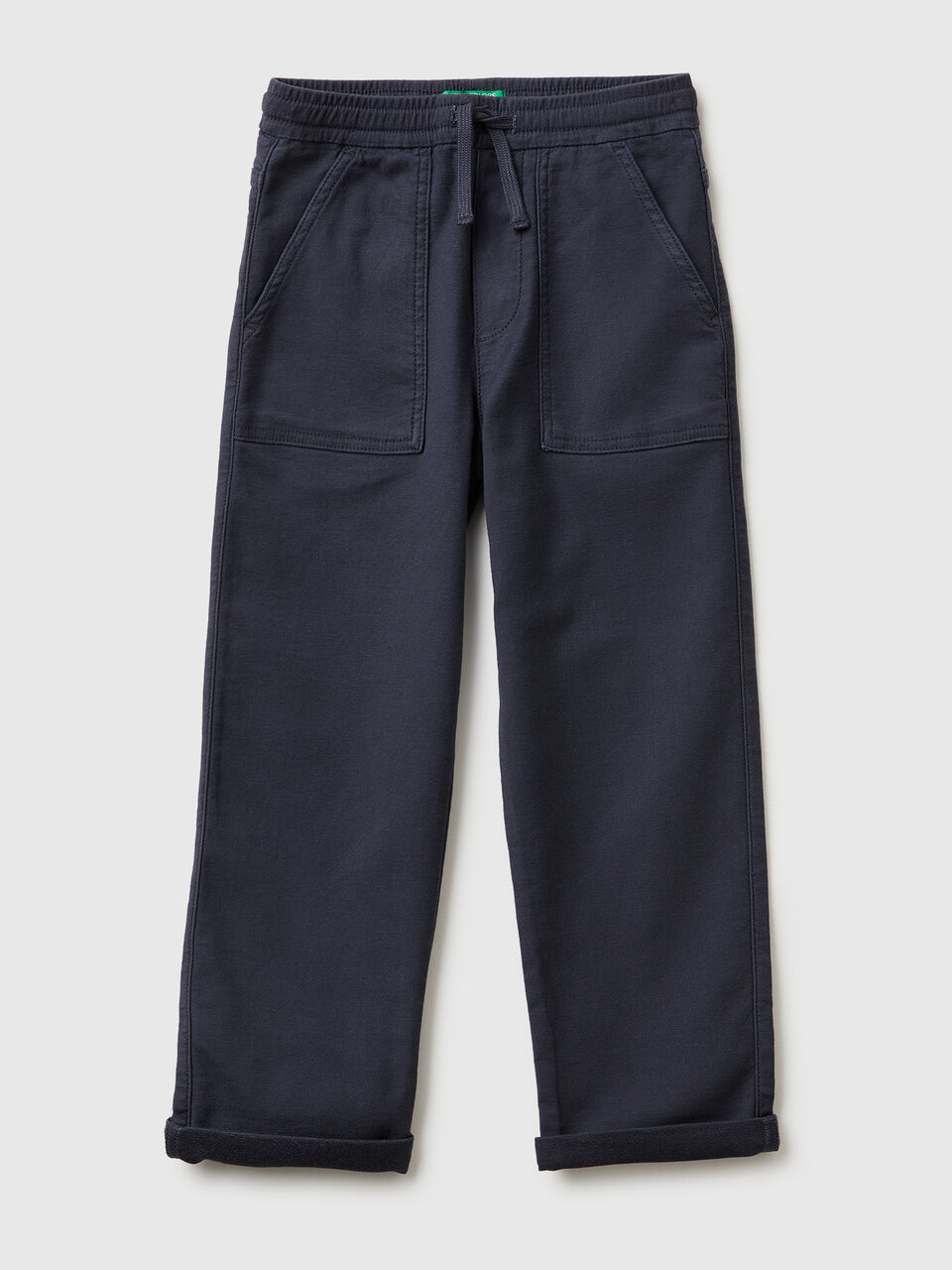 Joggers with cotton blend with drawstring