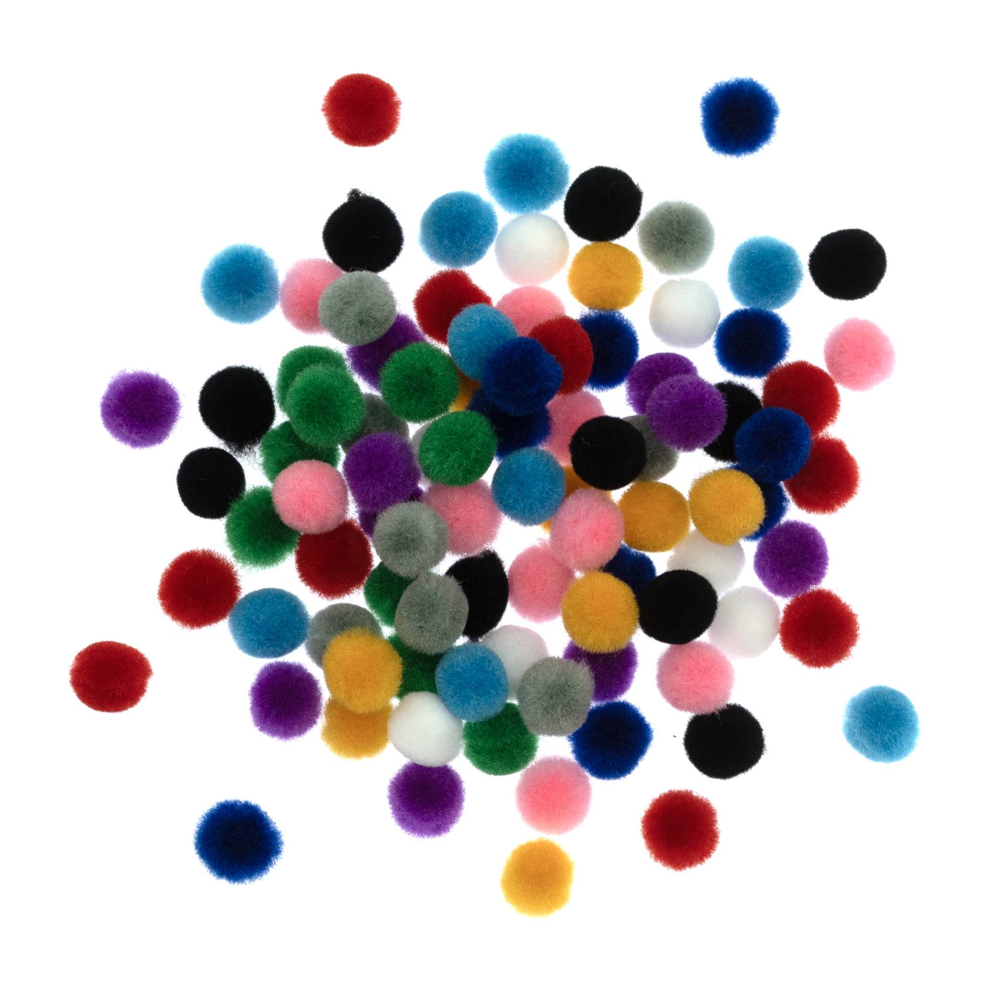 Assorted Pom Poms 1cm 100 Pack