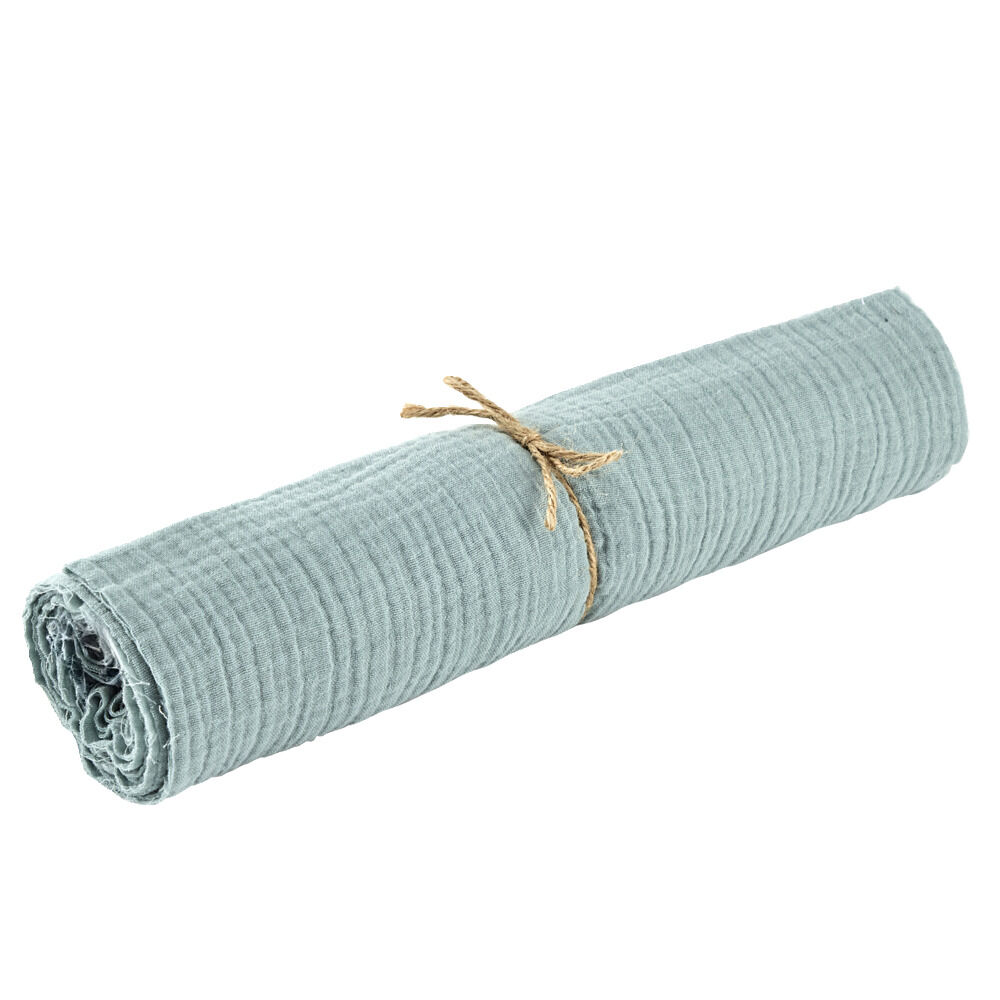 Chemin de table 100% coton vert céladon 30x280cm