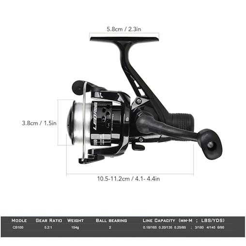NNEOBA 2.1m / 2.3m Telescopic Fishing Rod & Reel Combo Full Kit Black