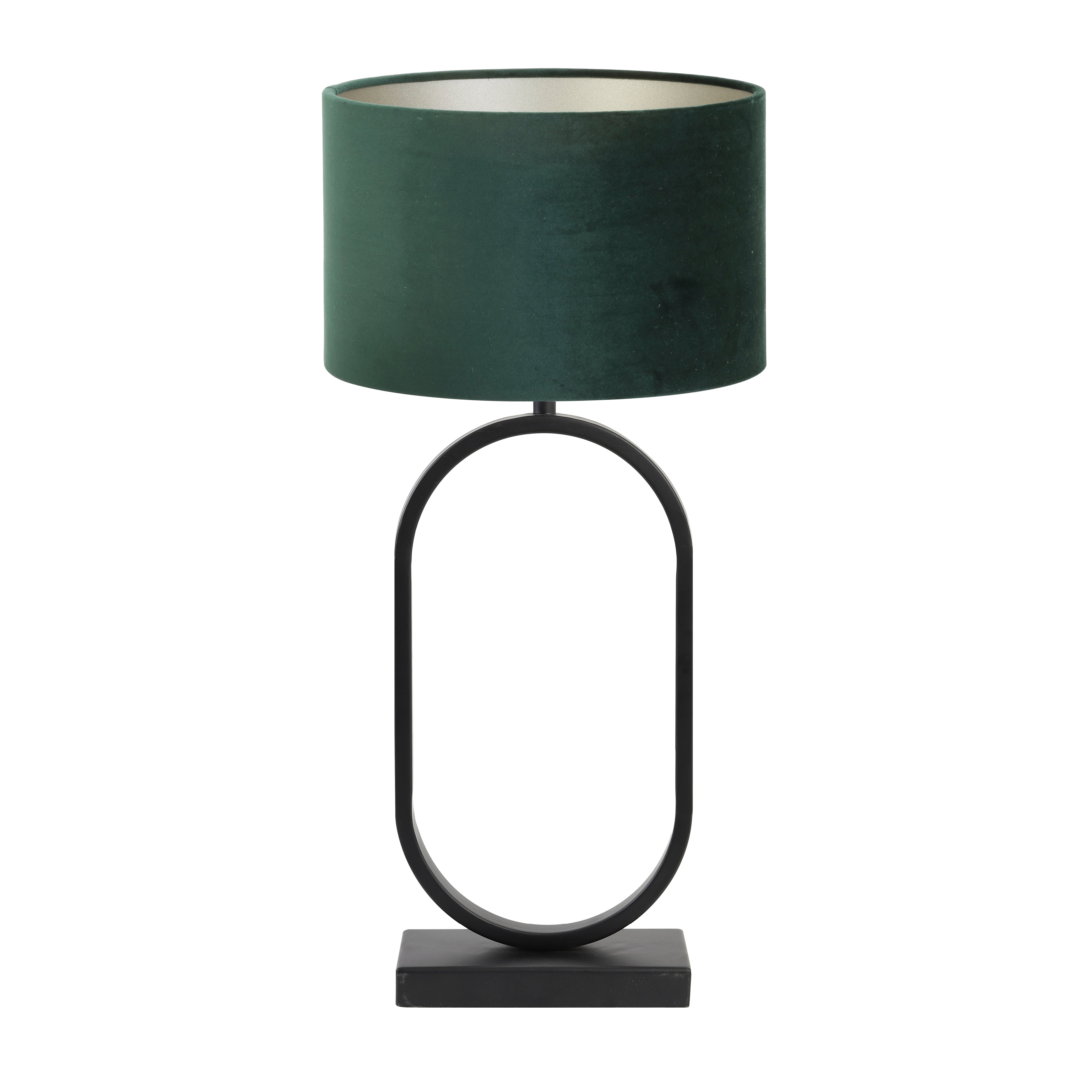 Light & Living tafellamp Jamiri/Velours - zwart, donkergroen - 30x30x67cm