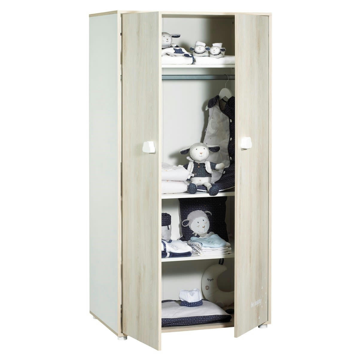 SMILE - Armoire 2 portes 168x85x57cm en bois